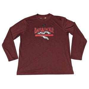 FINTECH BAIT & TACKLE HOOKS LINES SINKERS Burgundy Long Sleeve T-Shirt - Men XL